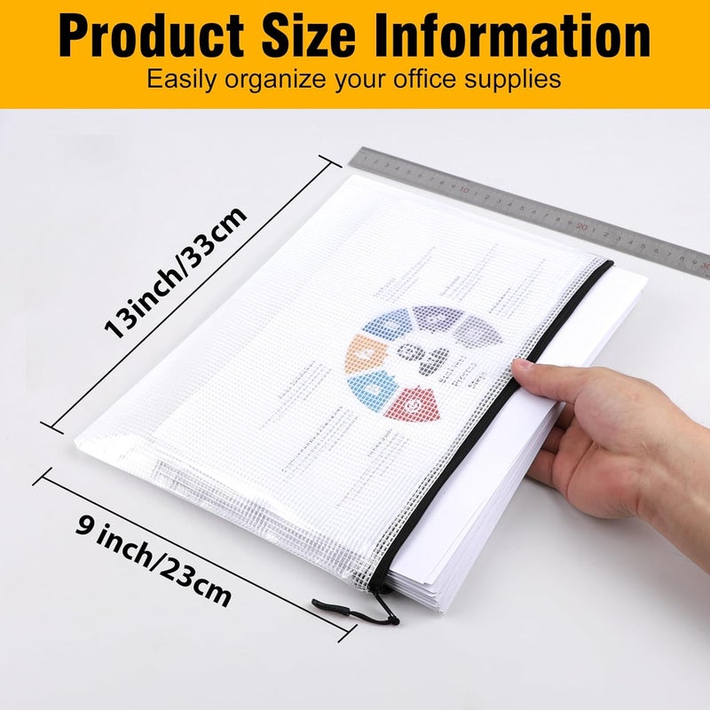YOPCDJ 36pcs Large Mesh Zipper Pouch File Bags Reusable Zippered Pouches for Organizing Classroom, Board Game Storage, Puzzle Bags Black - Image 2